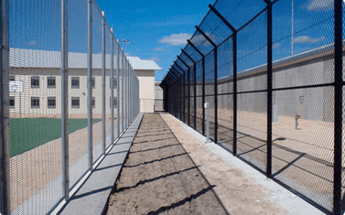 Prison steelwork and fencing.